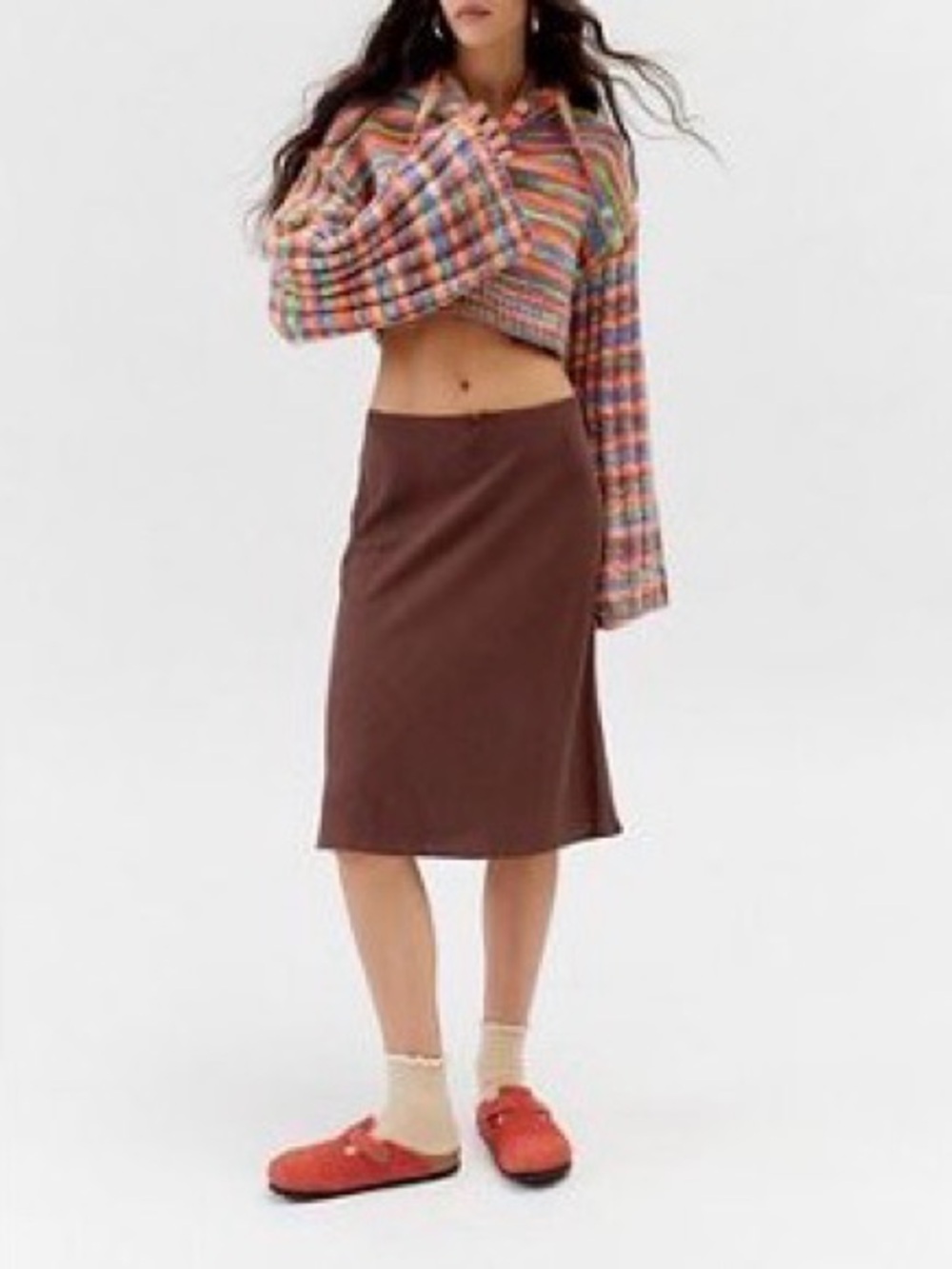 Urban outfitters brown midi linen skirt (NEW WITH TAGS)